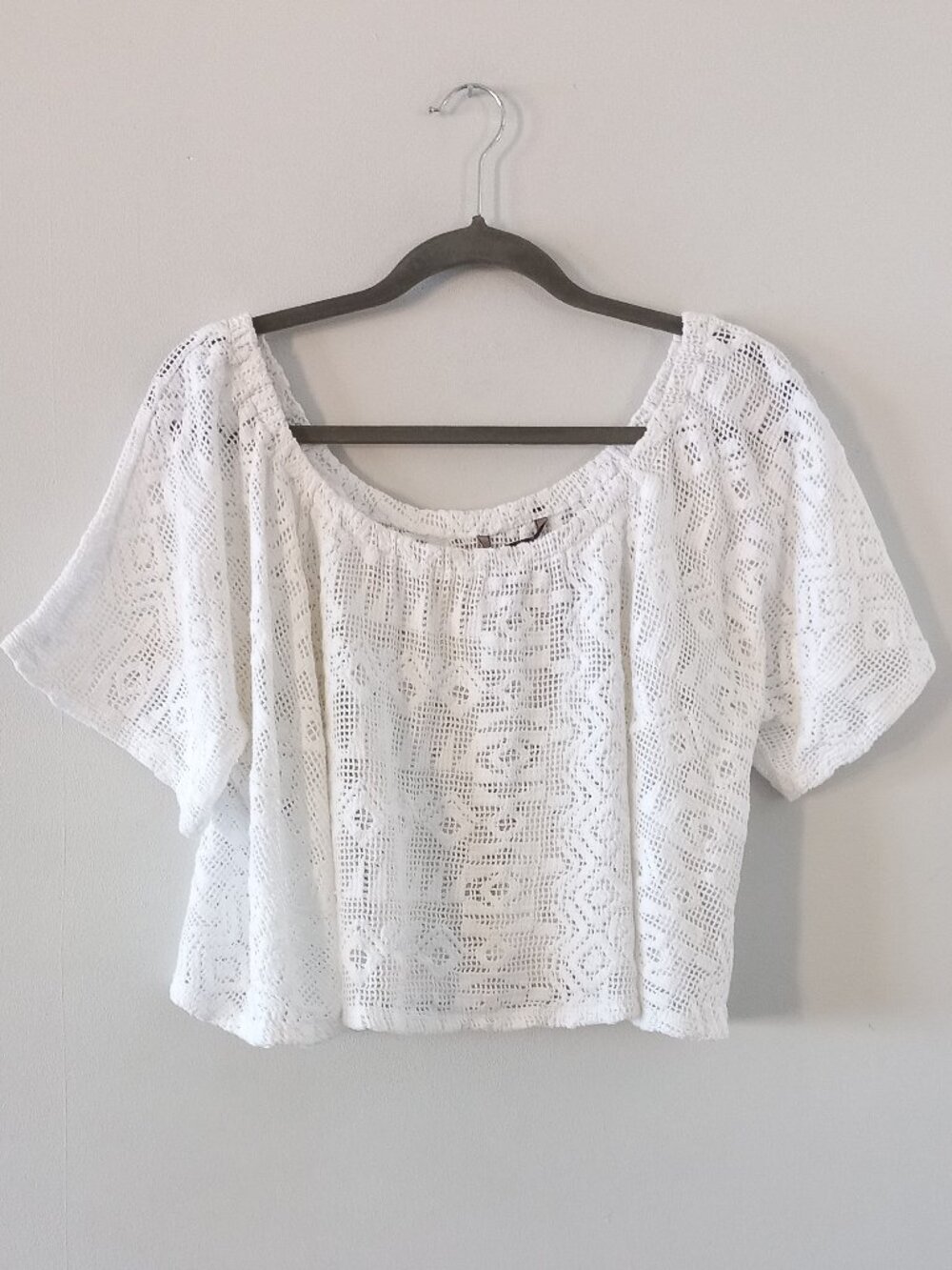 BANANA REPUBLIC cotton lace off the shoulder top